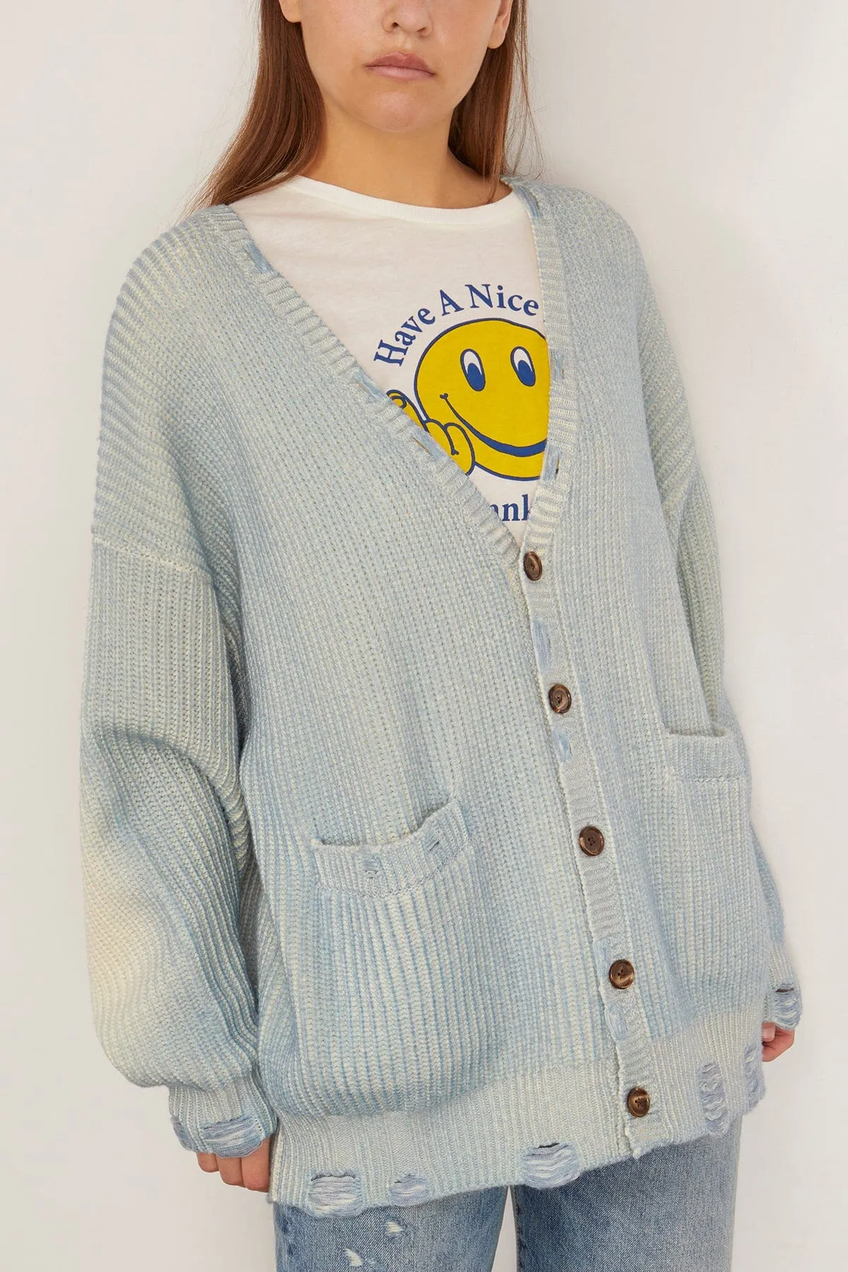 Oversized Cardigan in Light Sky Blue (TS)