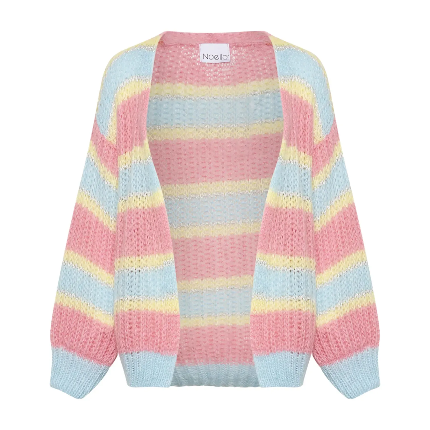 Pacific Knit Cardigan - Light Blue/Rose Mix