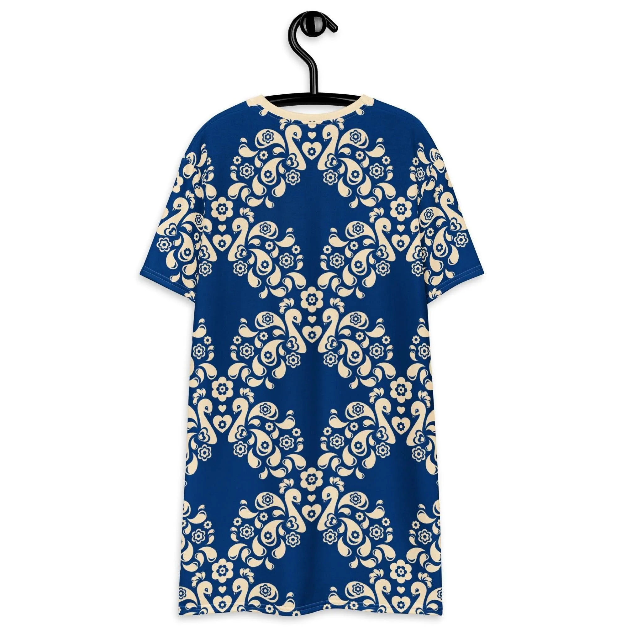 PEACOCK LOVE blue - T-shirt dress