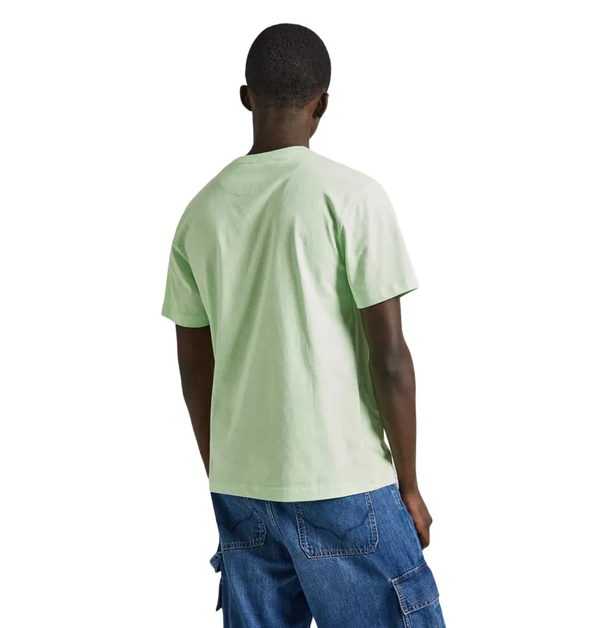 Pepe Jeans maglietta manica corta da uomo con logo ricamato Connor PM509206 612 verde chiaro