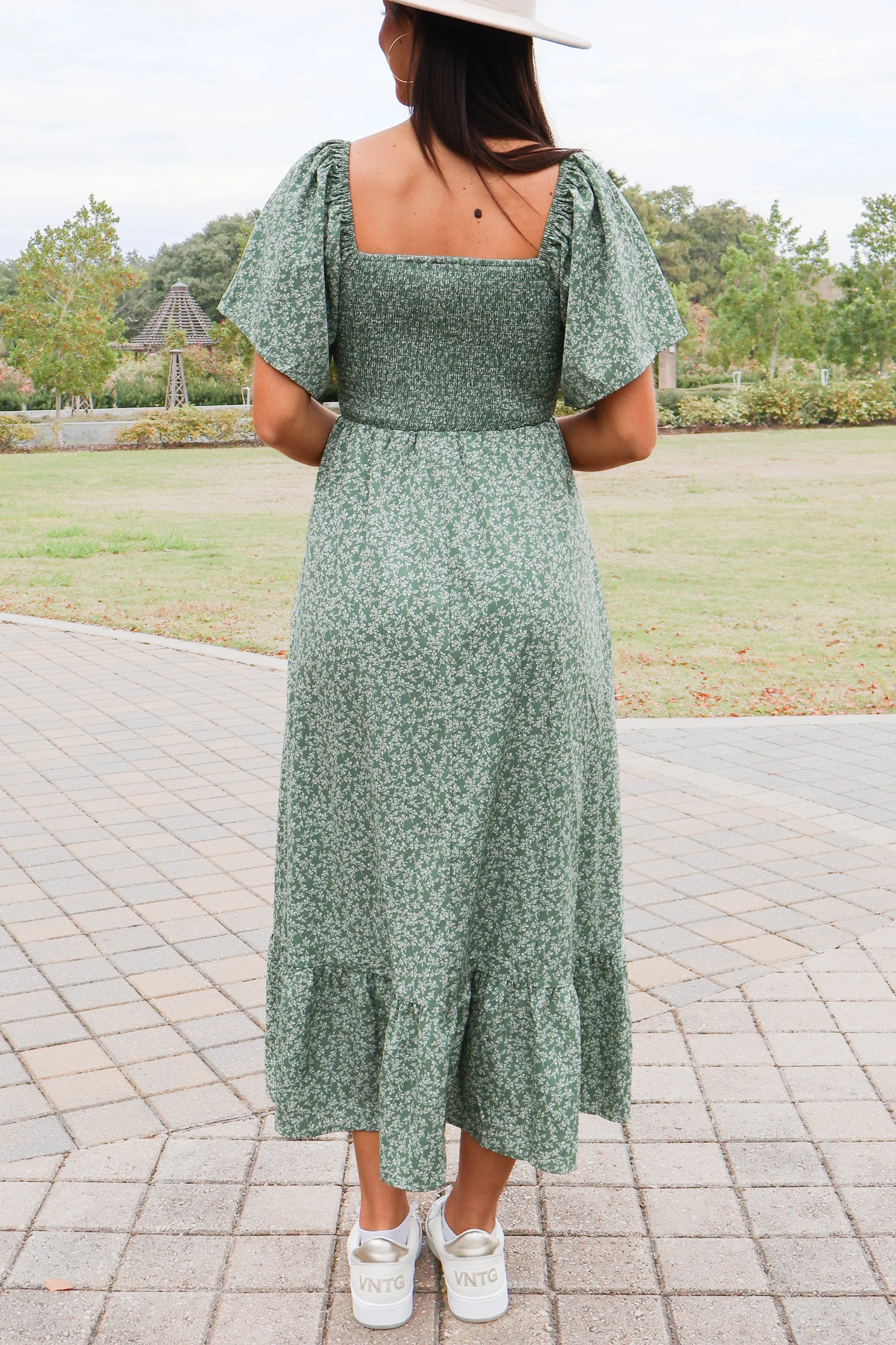 Perfect For You Smocked Floral Midi Dress