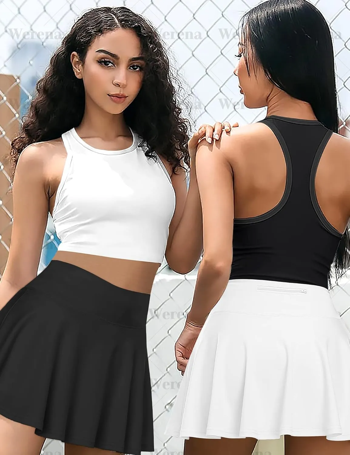 Pleated Tennis Skirt for Women with Shorts Athletic Golf Skorts with Pockets High Waisted Workout Running Skirts