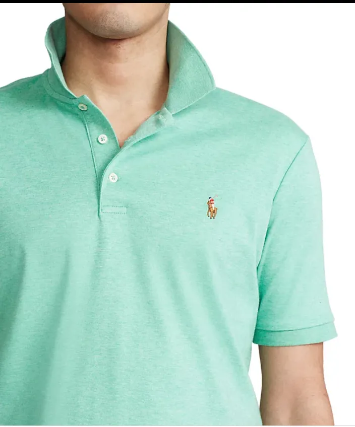 Polo Ralph Lauren Mens Classic Fit Polo Shirt Resort Green Heather Medium