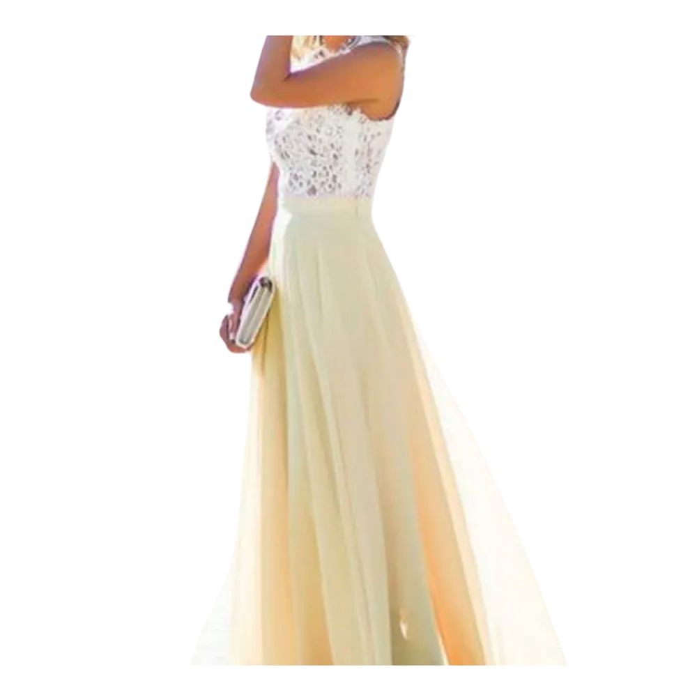 Prairie Chic Lace Chiffon Dress
