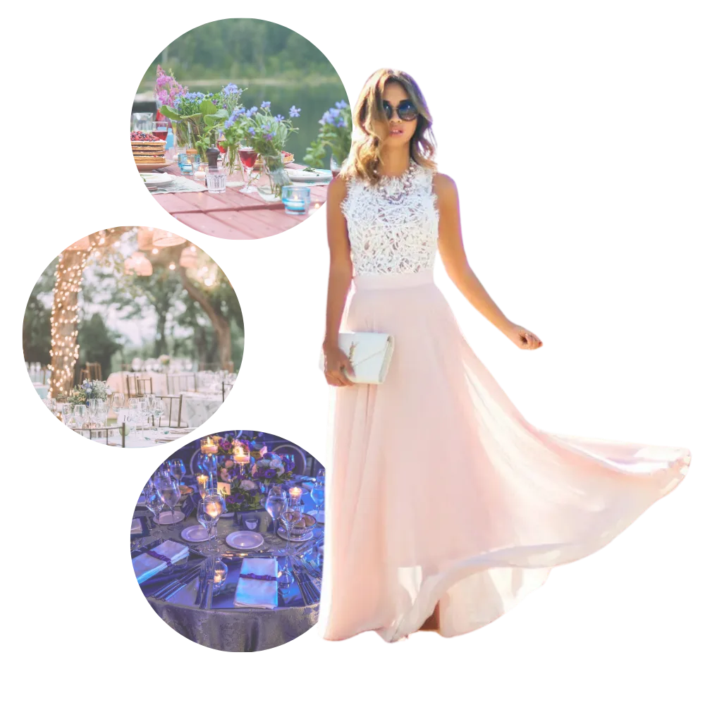 Prairie Chic Lace Chiffon Dress