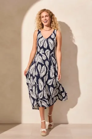 Printed Sleeveless High Low Midi Dress ( Includes Curve Sizing )
