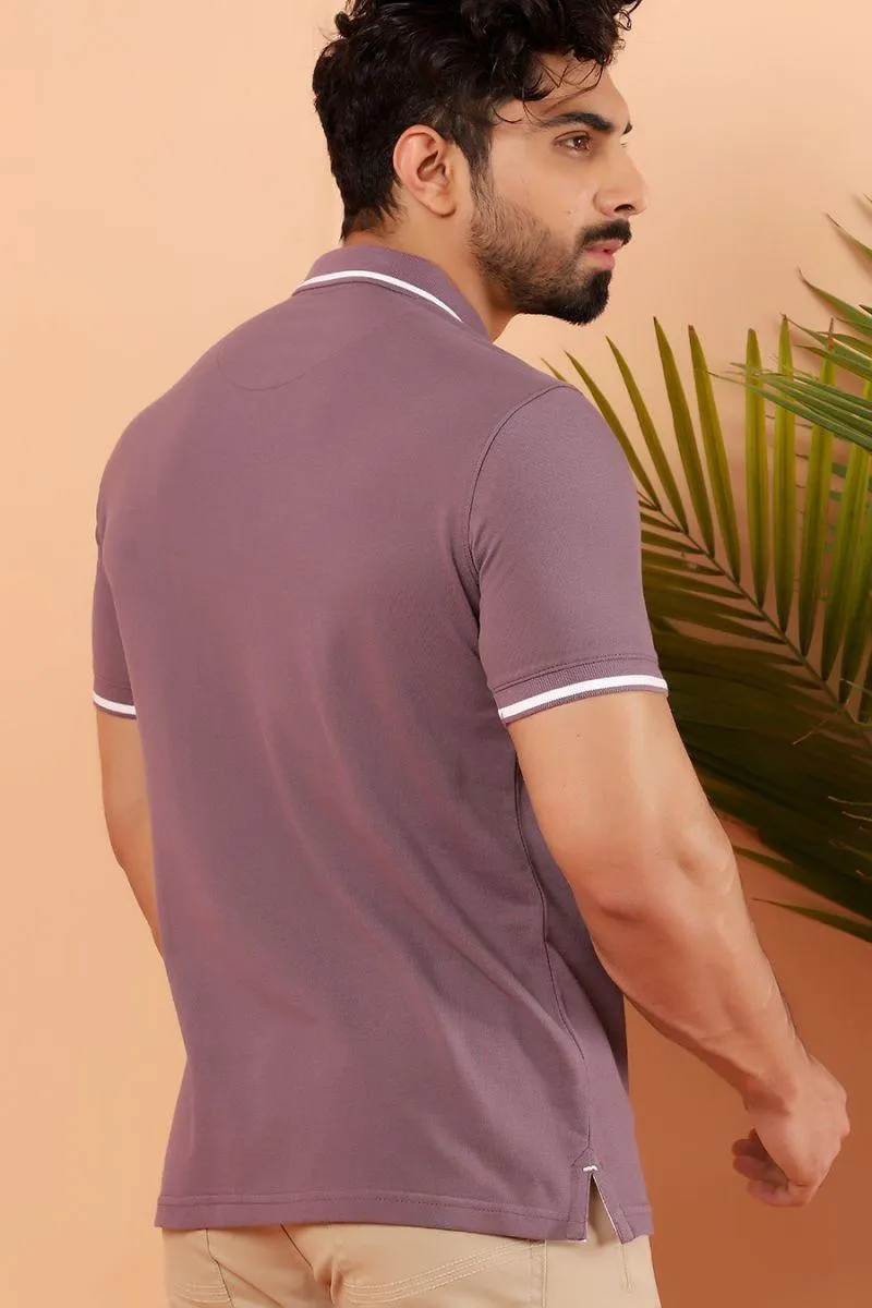 Purple Zipped Polo