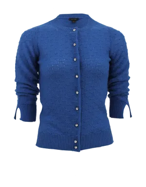 Quarter Sleeve Jewel Button Cardigan