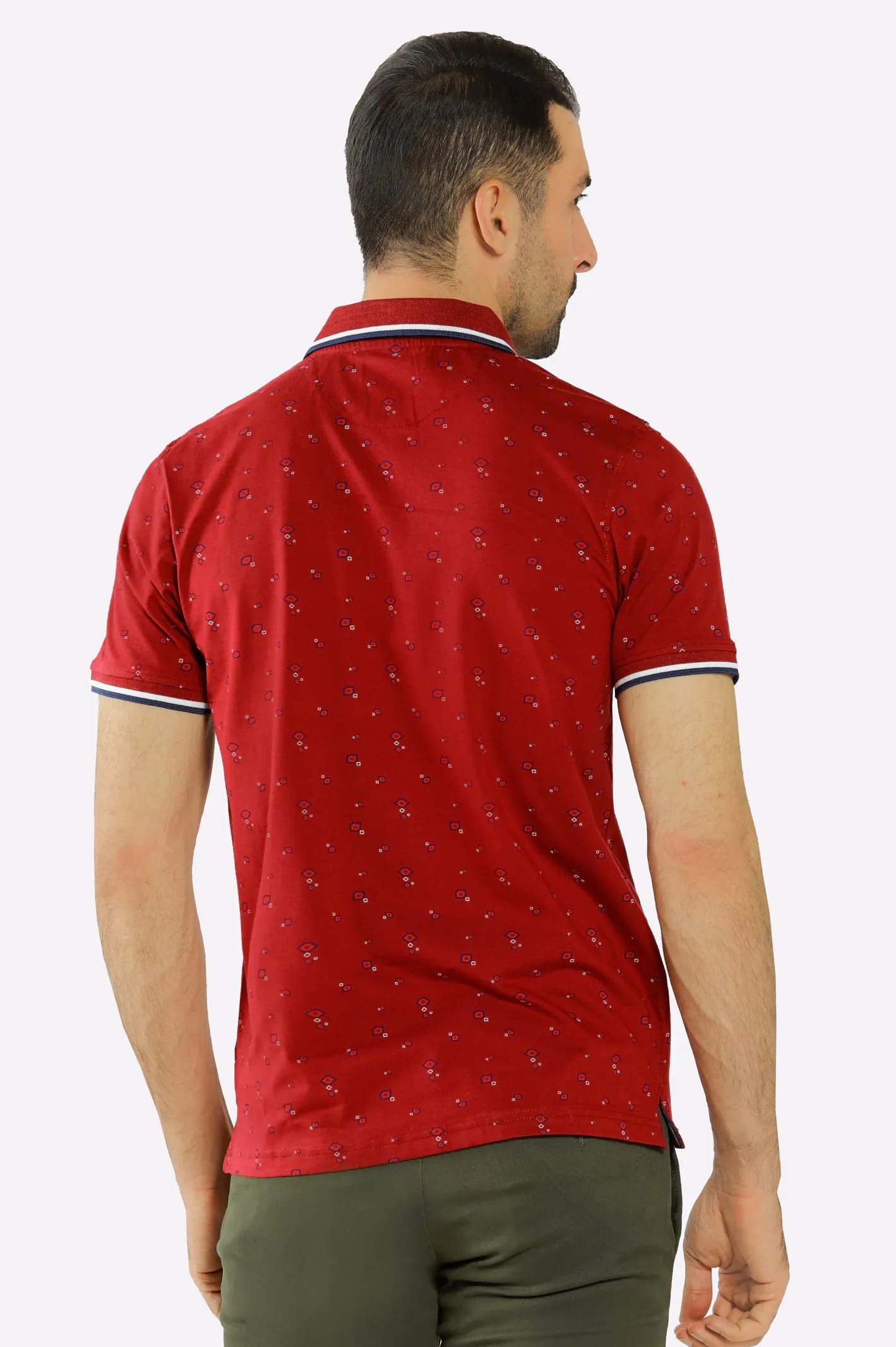 Red All Over Printed Polo
