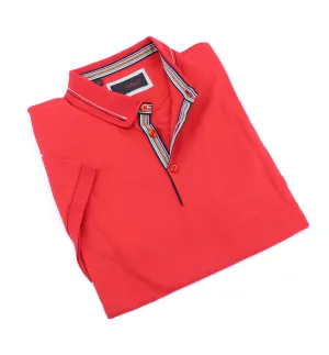 Red Polo With Colorful Trim