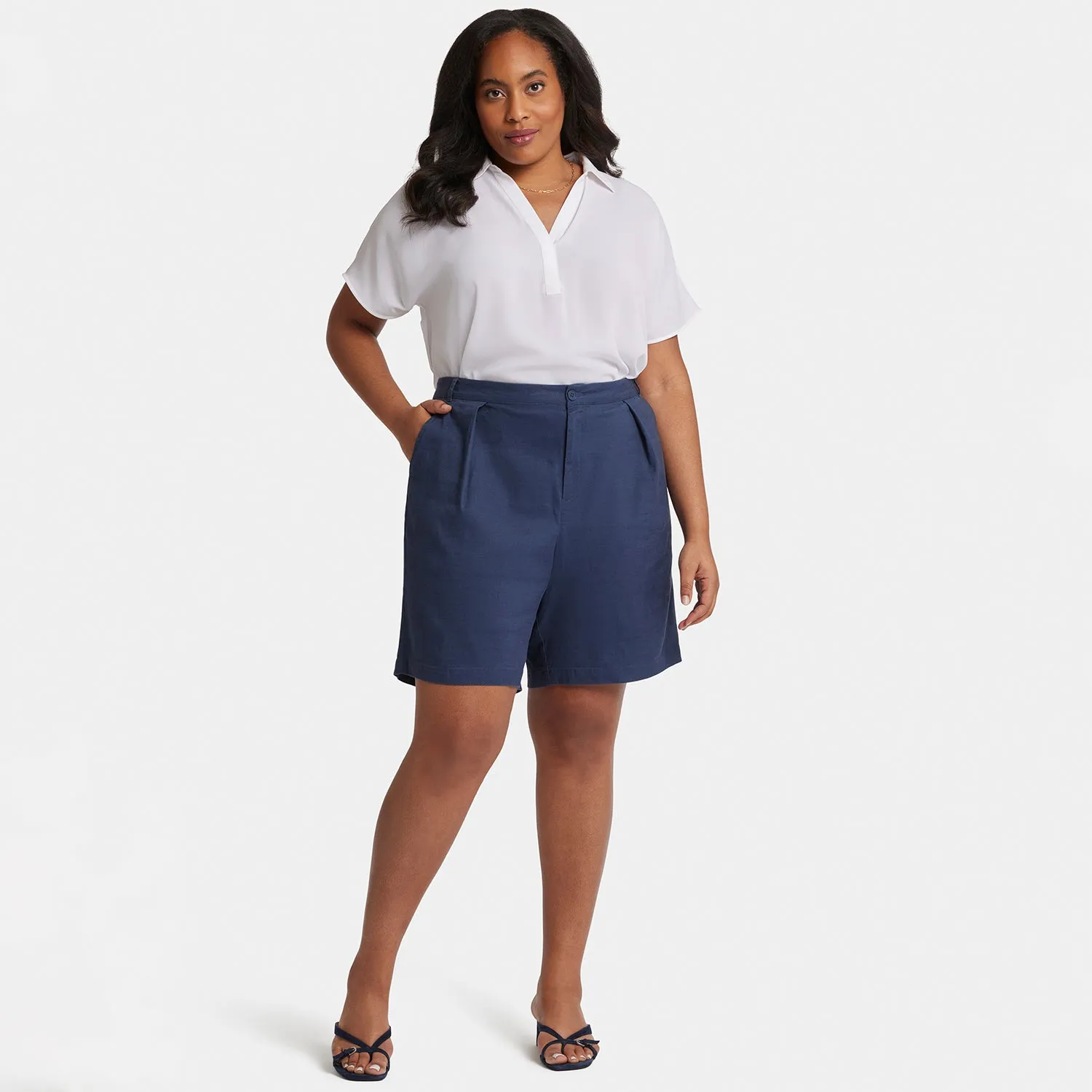Relaxed Shorts In Plus Size - Oxford Navy
