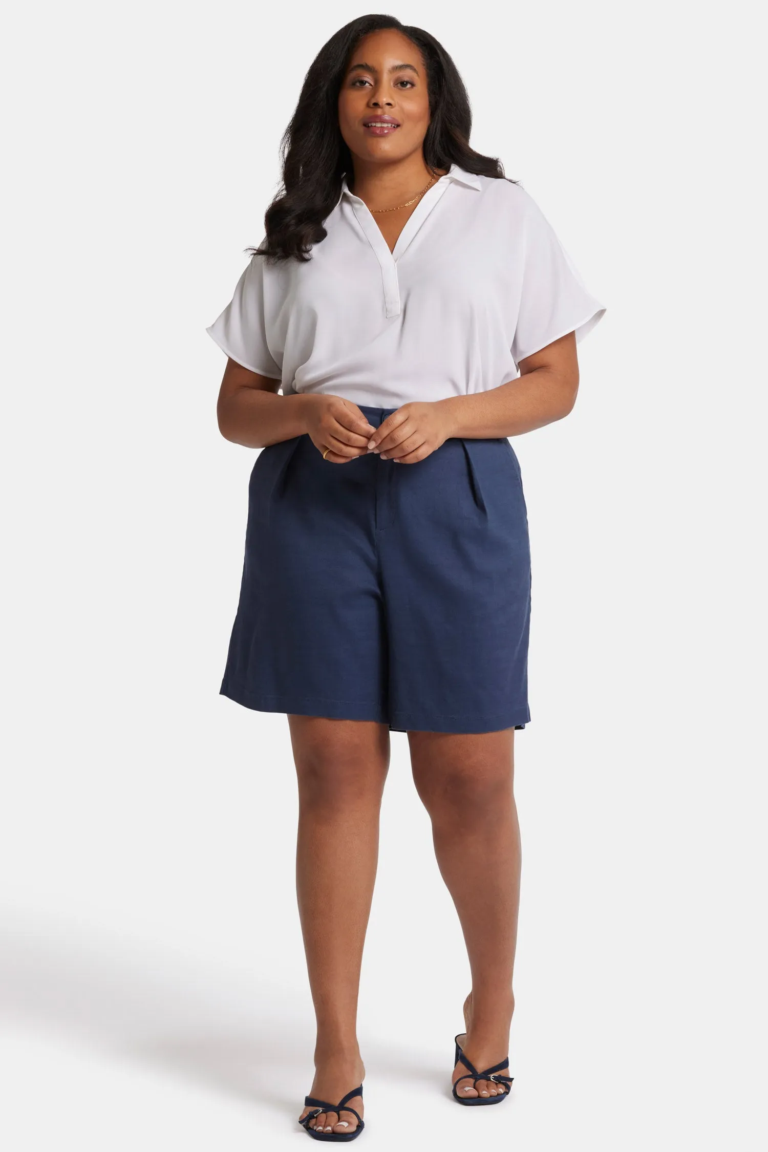 Relaxed Shorts In Plus Size - Oxford Navy