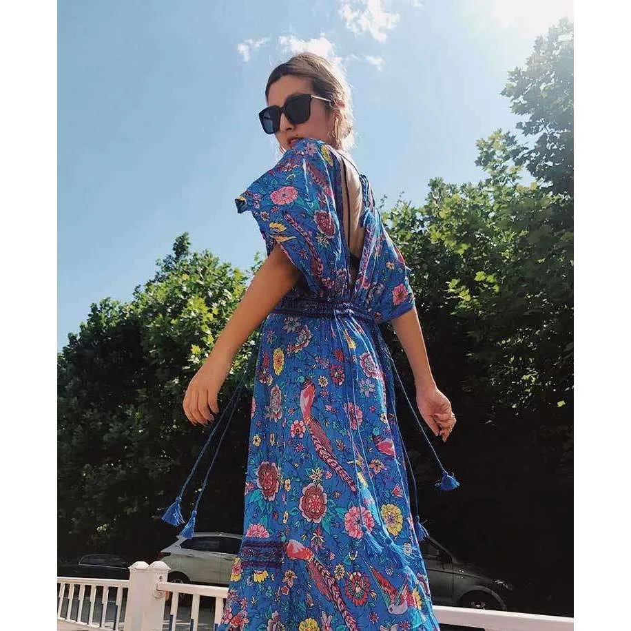 Retro Floral Maxi Dress