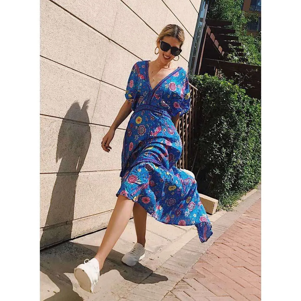 Retro Floral Maxi Dress