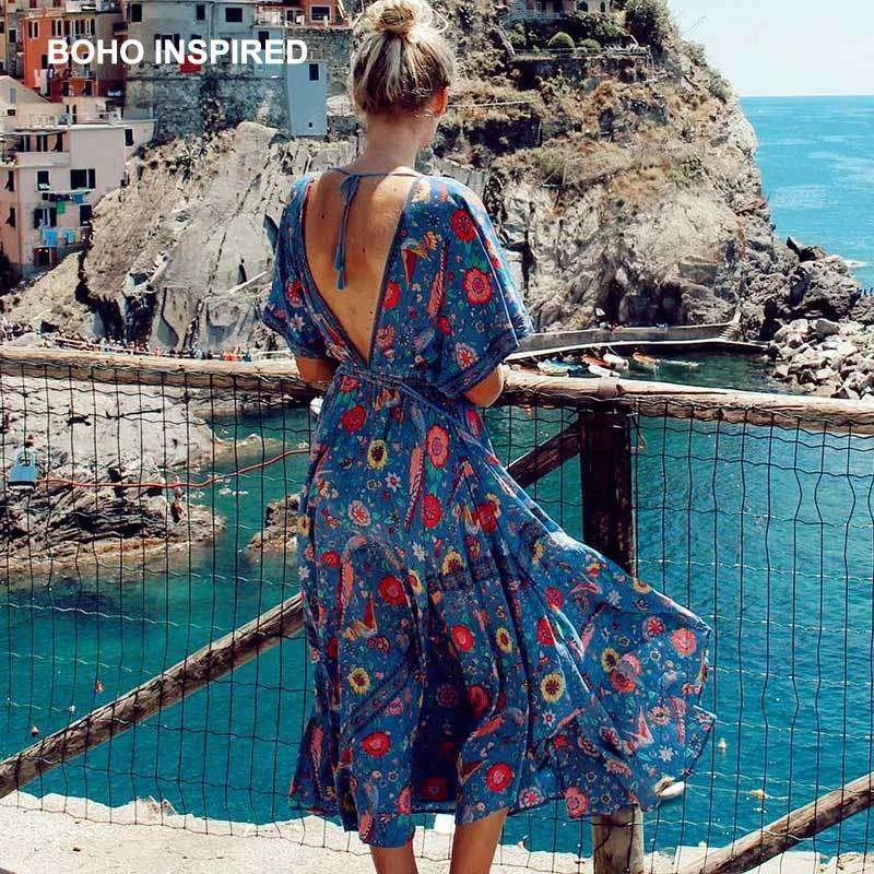 Retro Floral Maxi Dress
