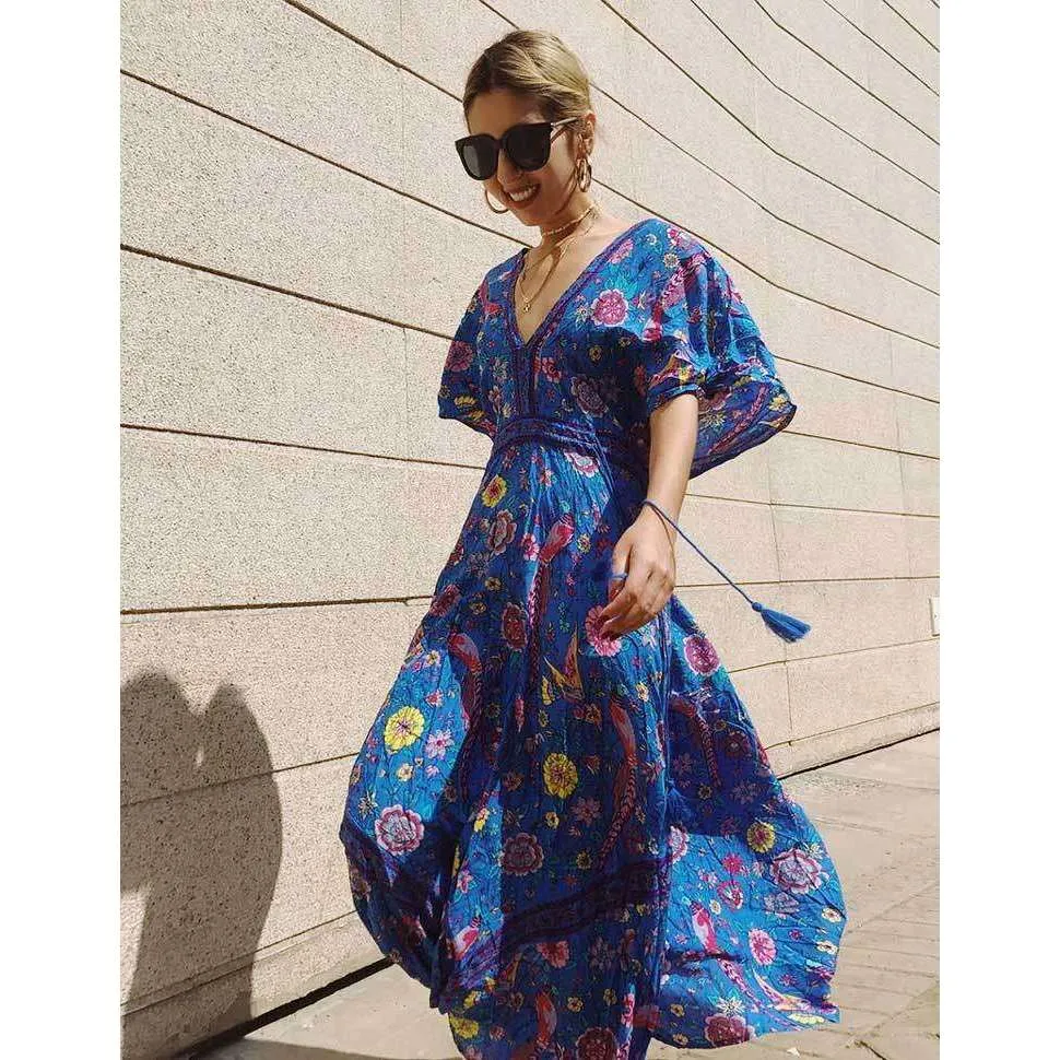 Retro Floral Maxi Dress