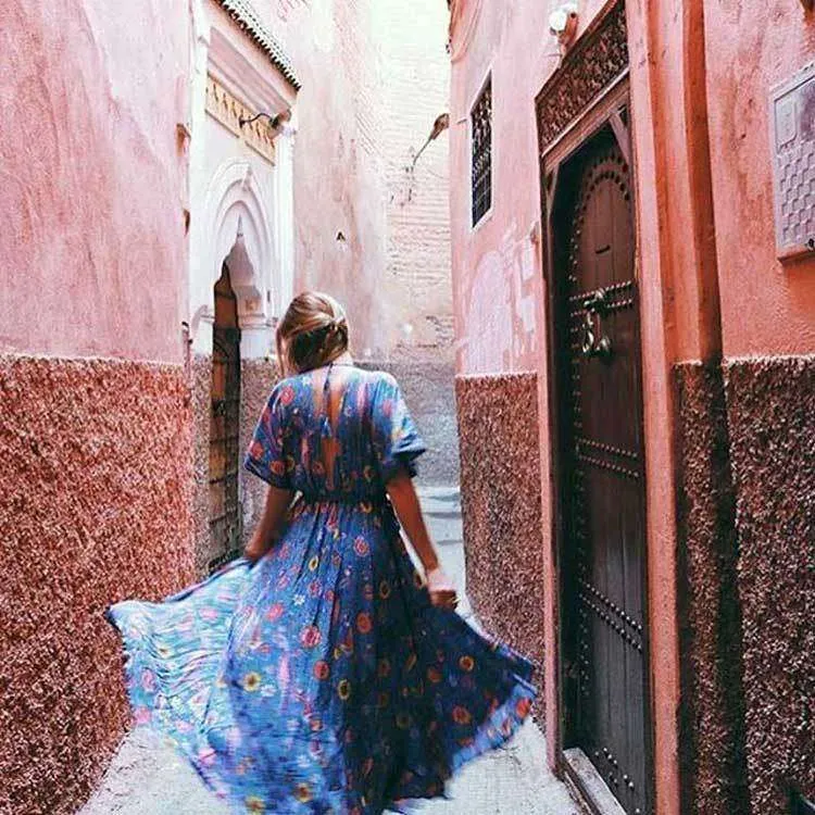 Retro Floral Maxi Dress