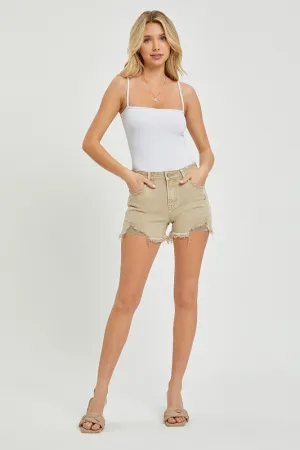 Risen Cali Sand Frayed Hem Shorts