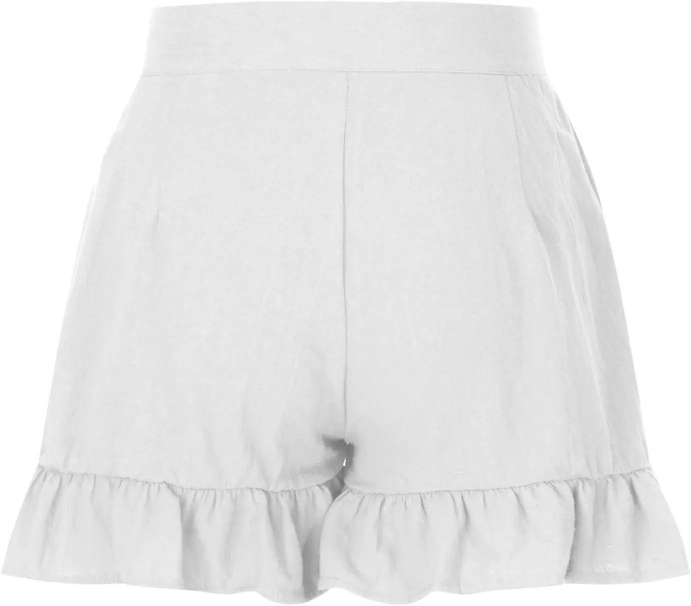 Ruffle Shorts for Women Comfy Casual High Waisted Shorts Wide Leg Summer Beach Lightweight Short Pants with Pockets