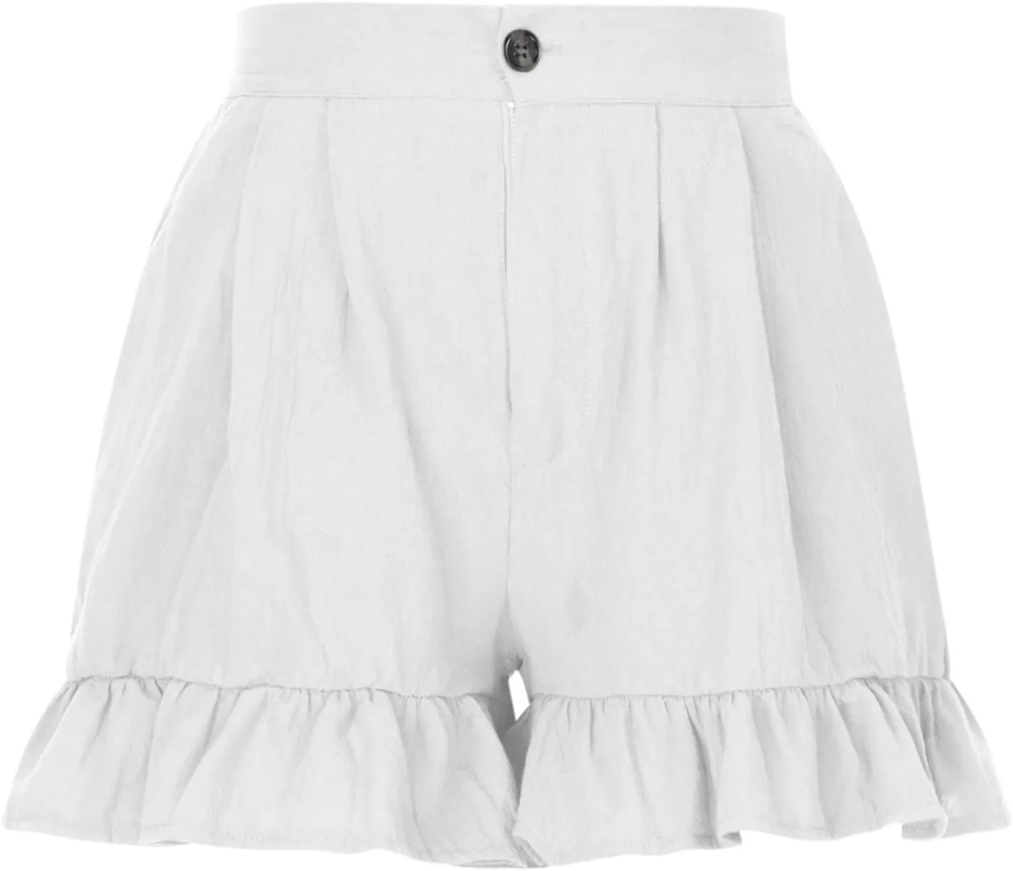 Ruffle Shorts for Women Comfy Casual High Waisted Shorts Wide Leg Summer Beach Lightweight Short Pants with Pockets