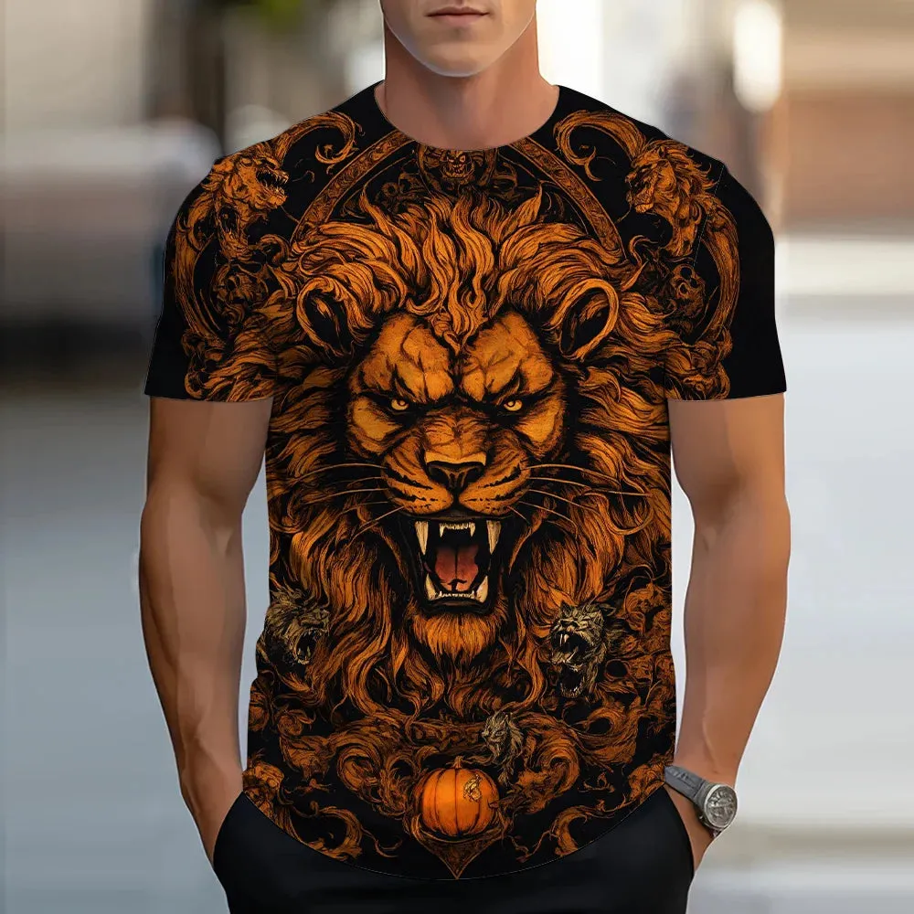 S-6xl Printed T Short Sleeve Casual Streetwear.