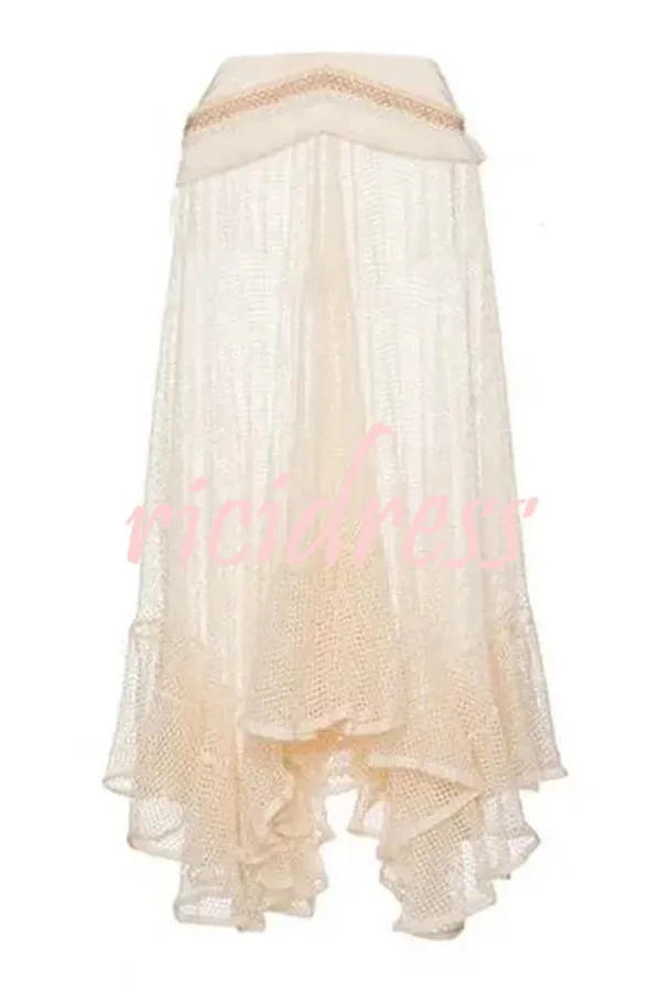 Sexy See-through Mesh Lace Resort Beach Skirt