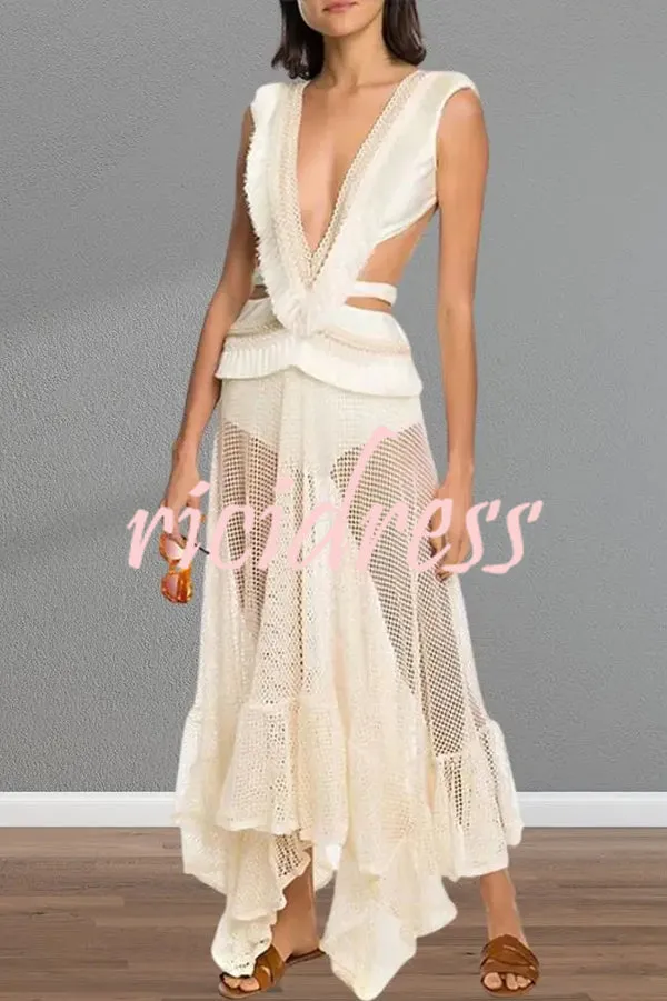 Sexy See-through Mesh Lace Resort Beach Skirt