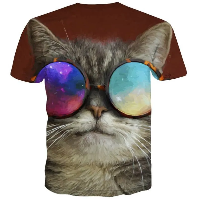 shirt kitten tshirt 3D cat art costume Casual pet men