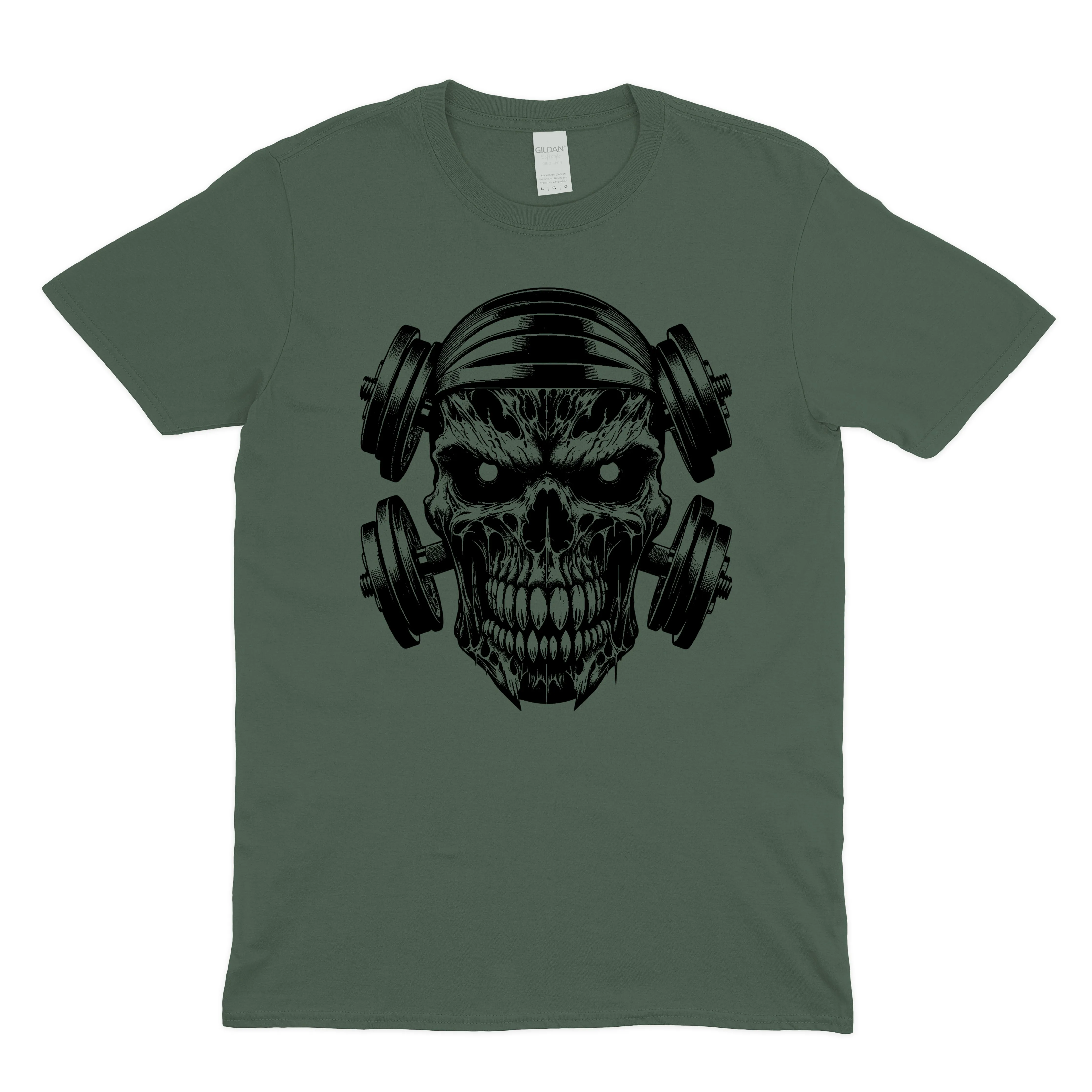 Skull Evil Barbells Unisex Crewneck T-shirt