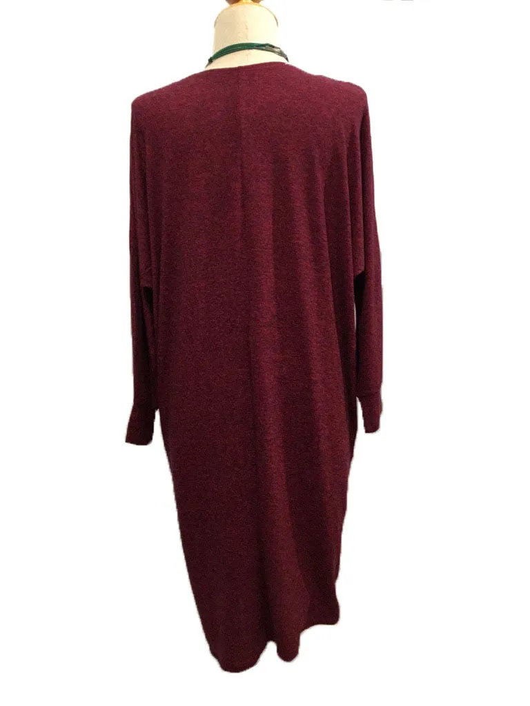 Soft Stretchy Dress Red Wine