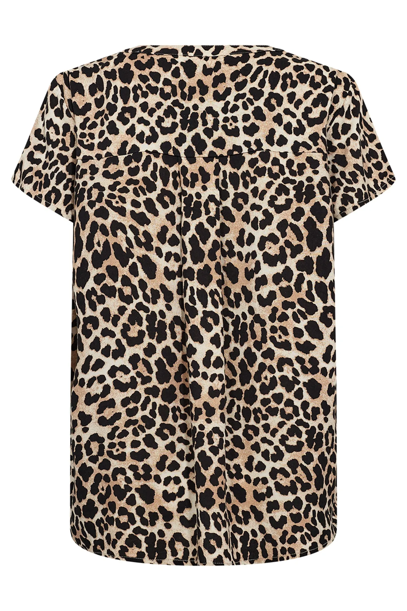 Soya Concept SC-Pietta 41095-20 V-Neck T-Shirt Beige Leopard Print