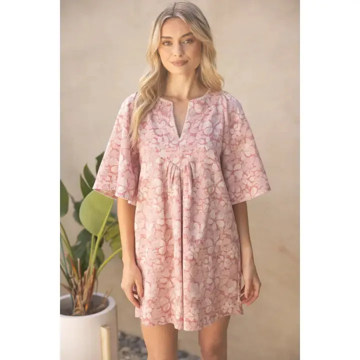 Stitch Detailed Short Sleeve Dress