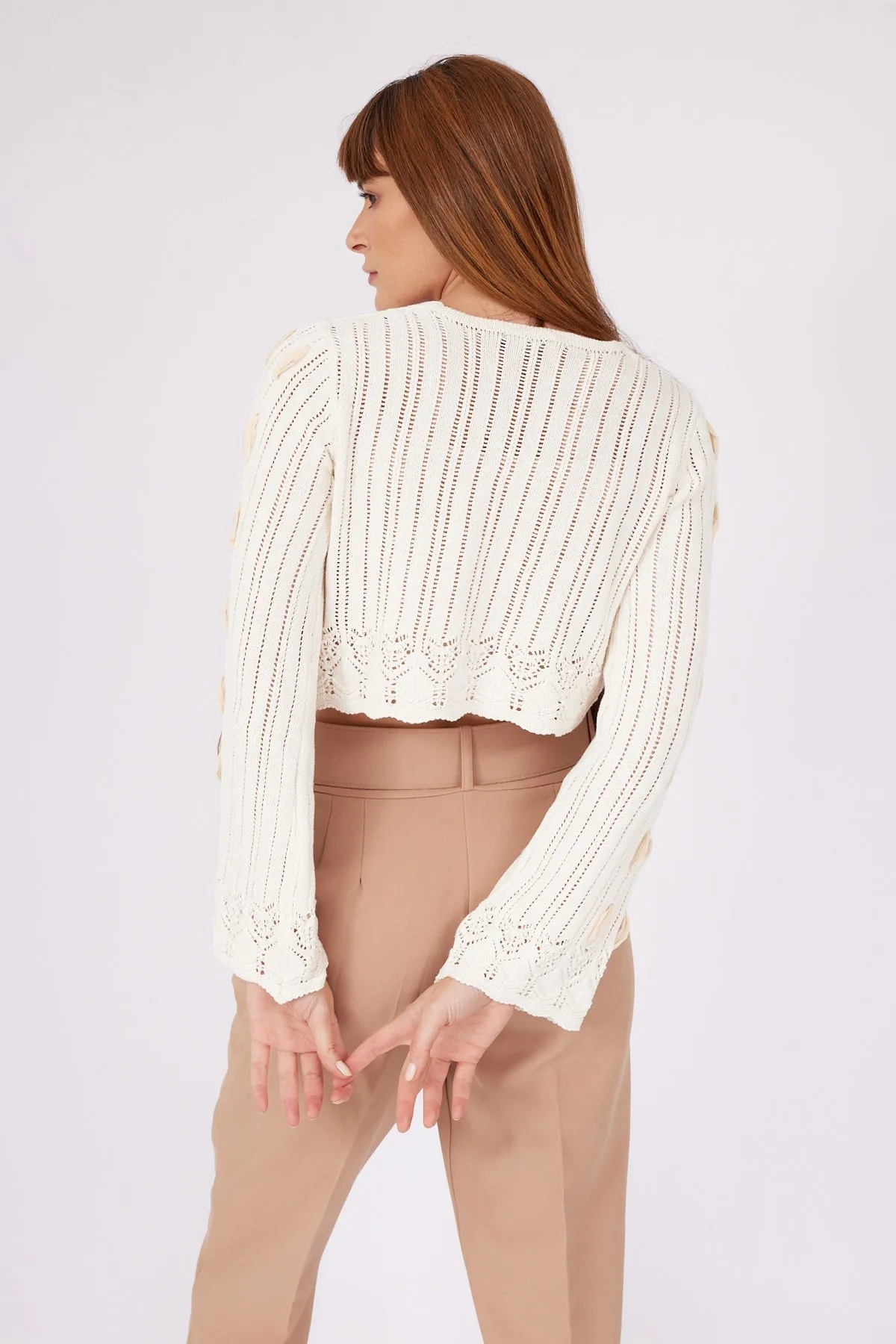 STONE STRIP DETAIL KNIT CARDIGAN