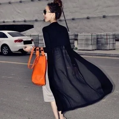 Summer Long Chiffon Cardigan (Stretch Fits up to US 18W)