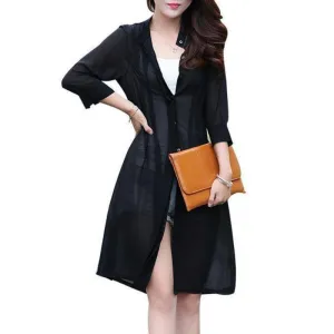 Summer Long Chiffon Cardigan (Stretch Fits up to US 18W)