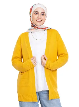 Sun Flower Basic Pocket Cardigan