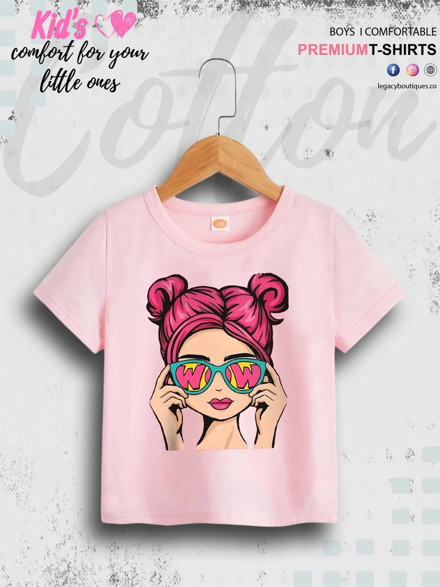 Teen Girl Cartoon Character Print Casual Short Sleeve Girls T-Shirt