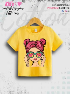 Teen Girl Cartoon Character Print Casual Short Sleeve Girls T-Shirt