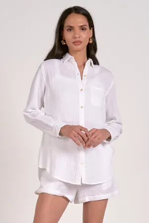 The Charlize Gauze Button Down Top