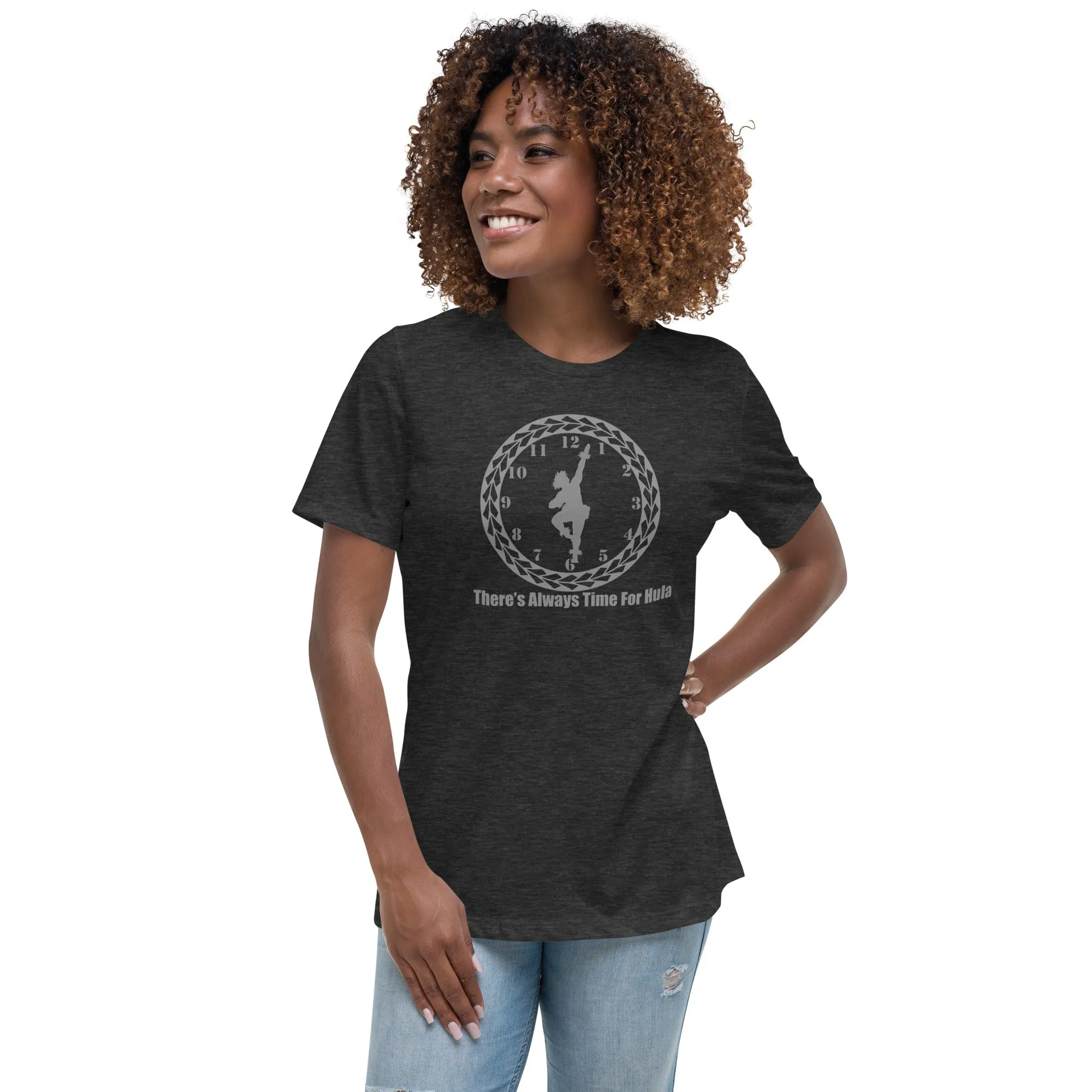 There's Always Time for Hula Women's Relaxed T-Shirt with Male Kahiko Dancer
