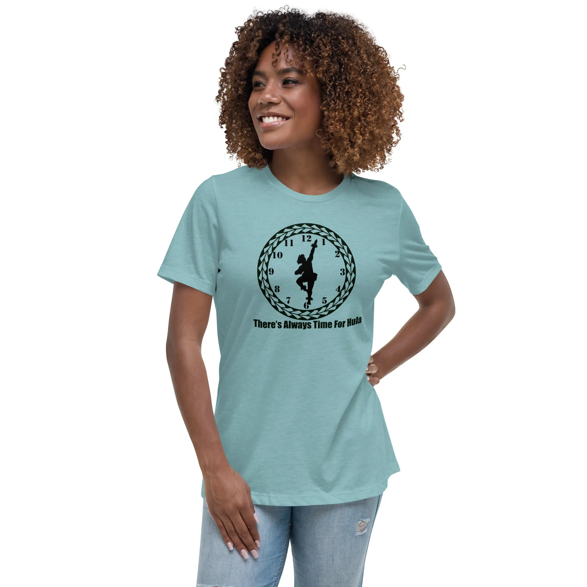 There's Always Time for Hula Women's Relaxed T-Shirt with Male Kahiko Dancer