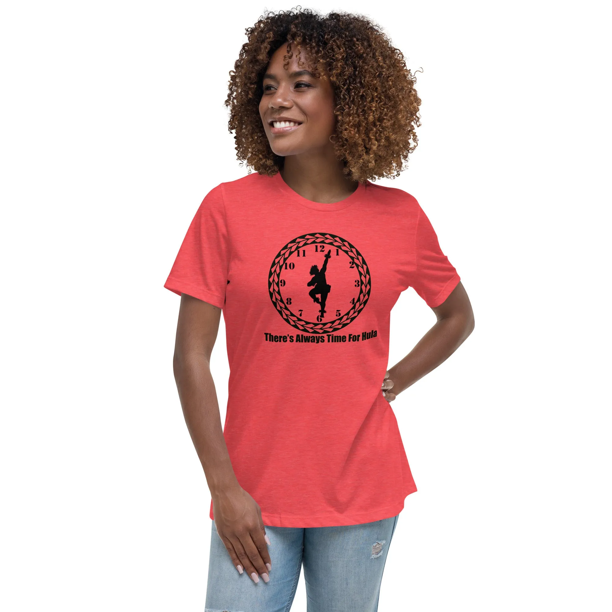 There's Always Time for Hula Women's Relaxed T-Shirt with Male Kahiko Dancer