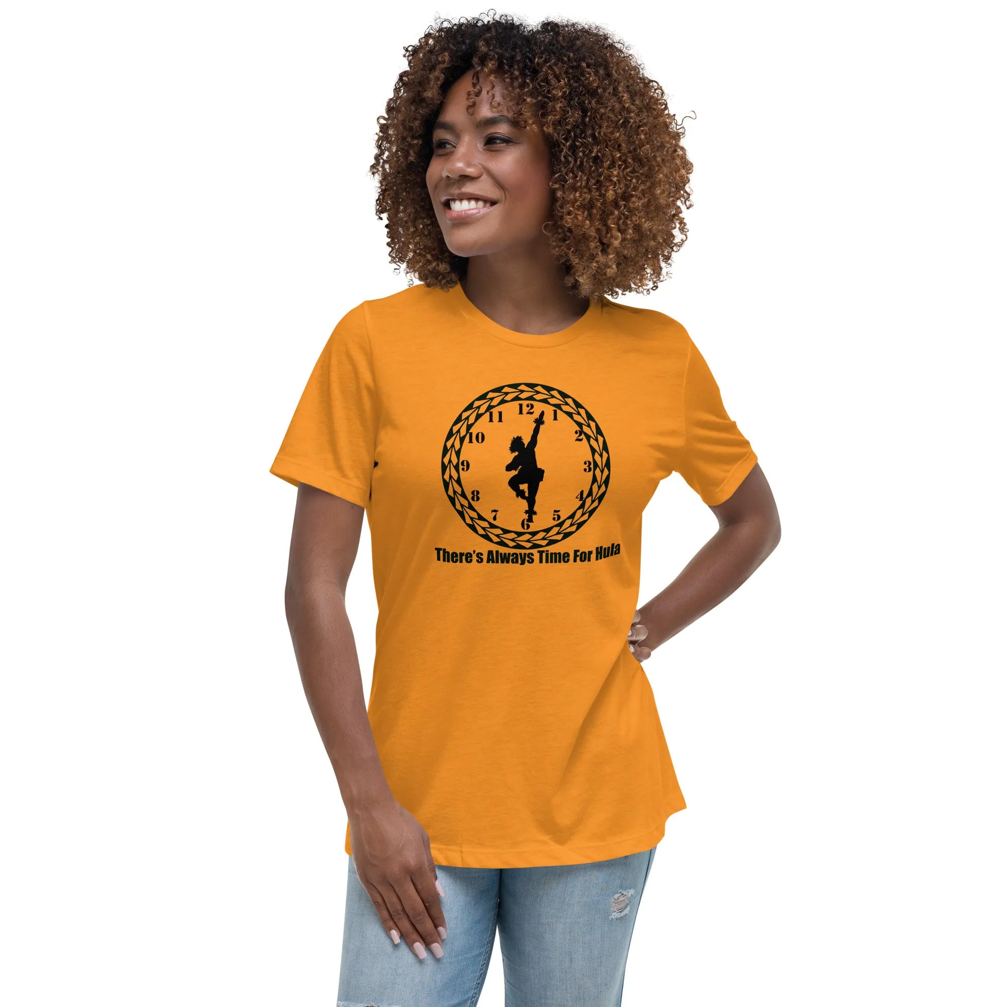 There's Always Time for Hula Women's Relaxed T-Shirt with Male Kahiko Dancer