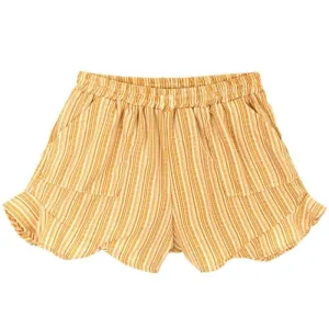 Tiny Whales Mustard Stripe Gidget Girls Shorts