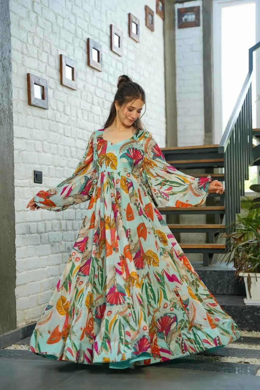 Tropical Flowy silhouette Dress