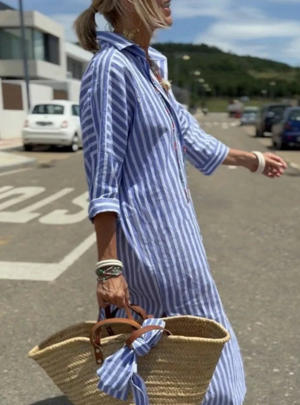 Veronica Stripe: Chic Shirtdress