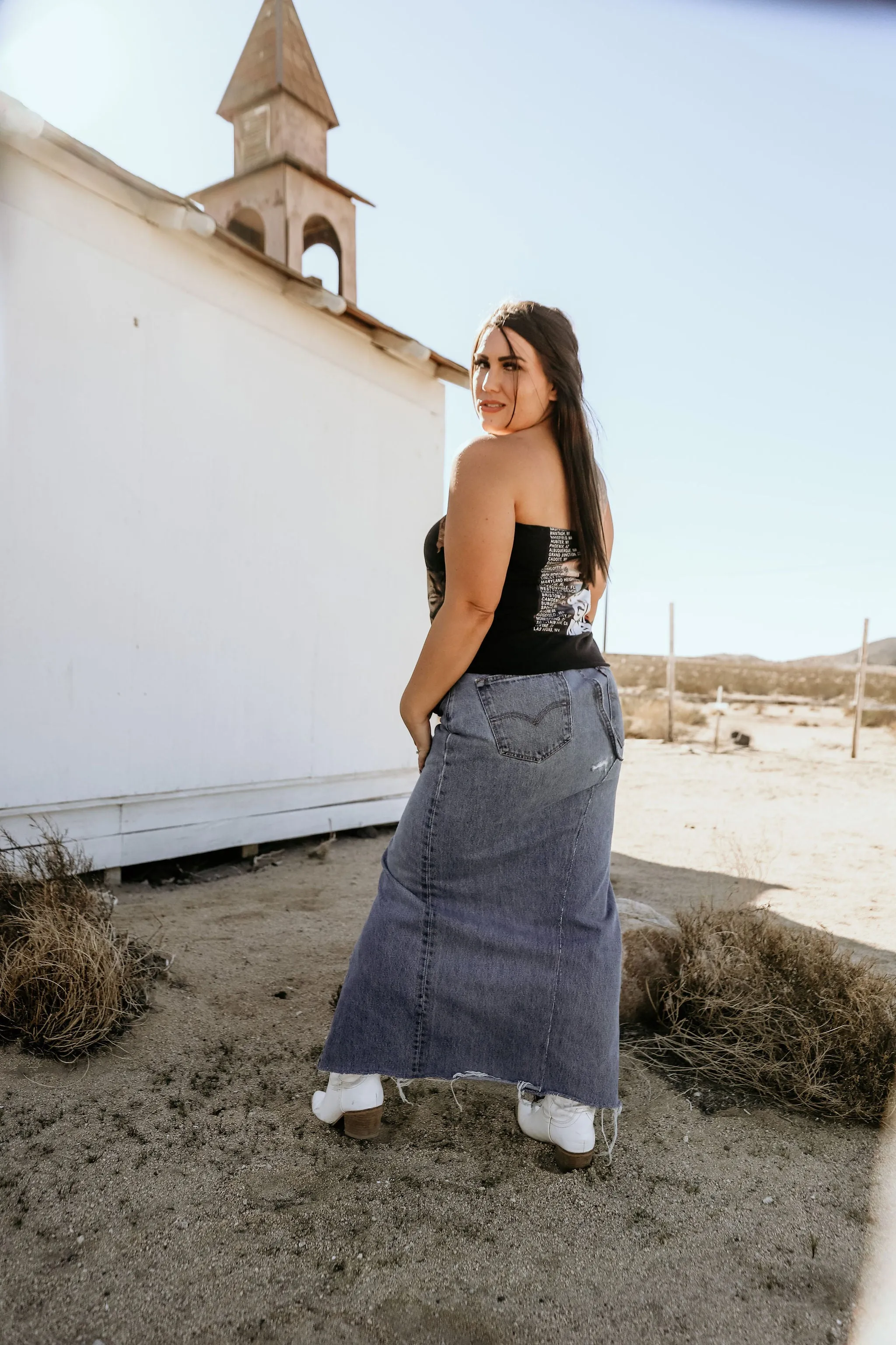 VINTAGE MAXI DENIM SKIRTS