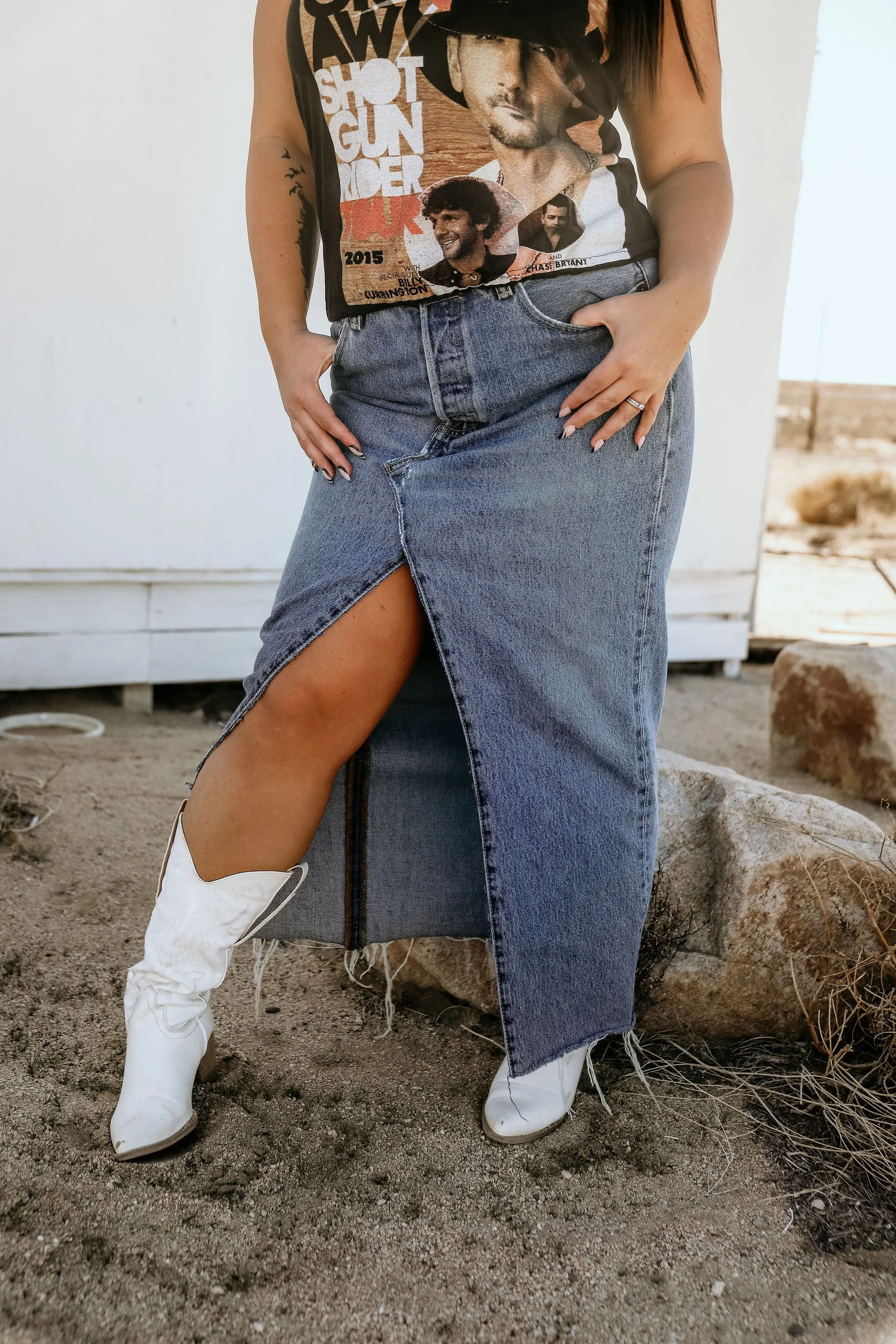 VINTAGE MAXI DENIM SKIRTS