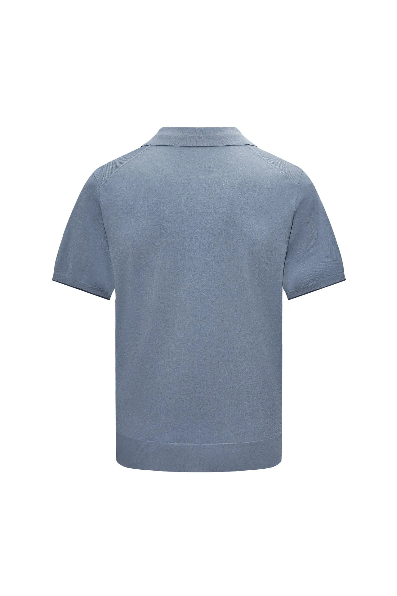 Viscose Poly Open Collar Polo Sweater in Smart Fit
