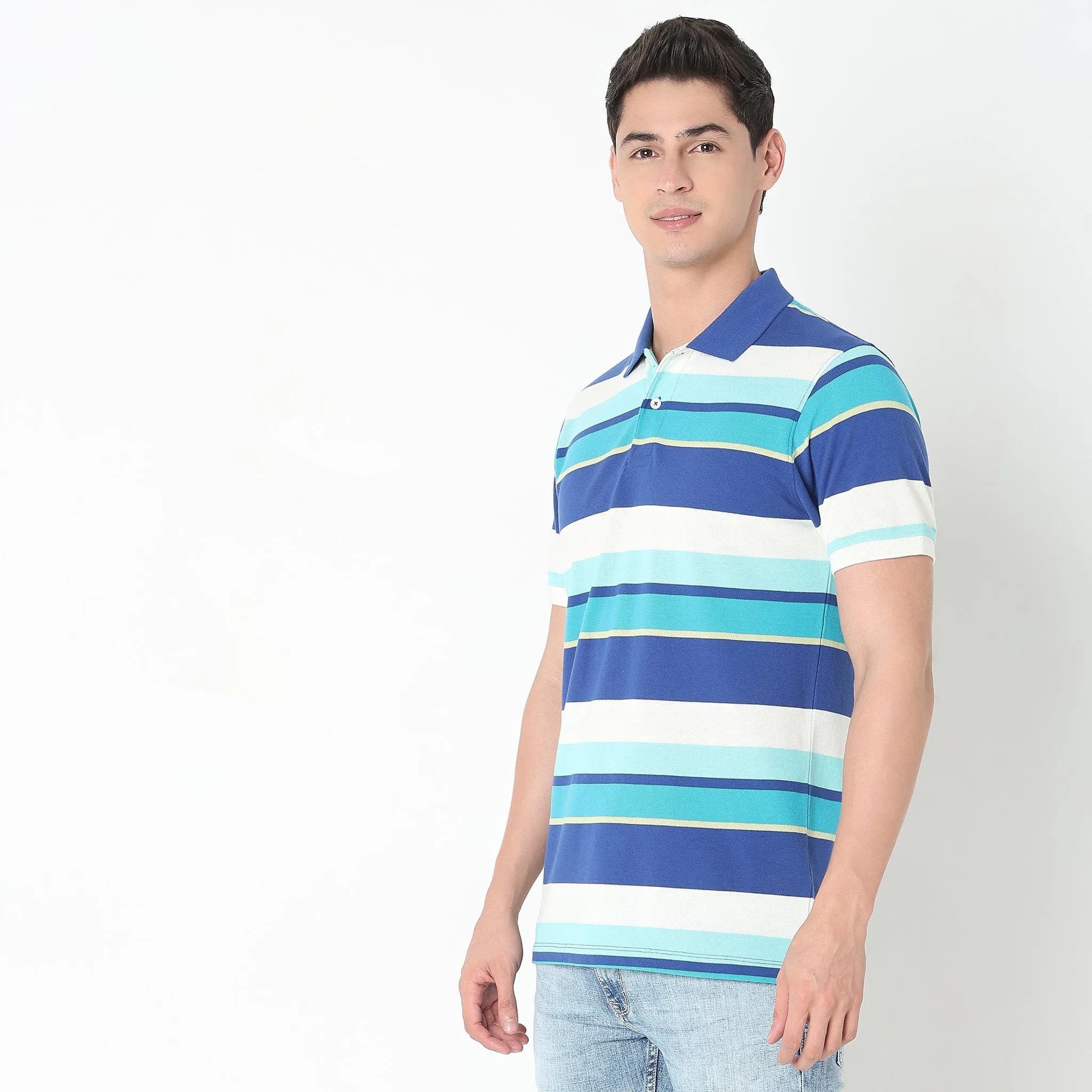 Weekend Polo™ - Auto Stripes Pattern Regular Fit Polo T-Shirt